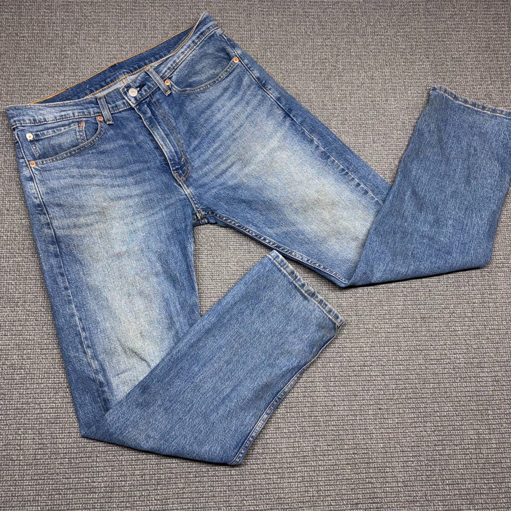 Levis 505 Regular Fit Straight Leg Jeans Blue Denim 34x30 Mens Pants